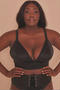 black silk bra in lingerie set for plus size women